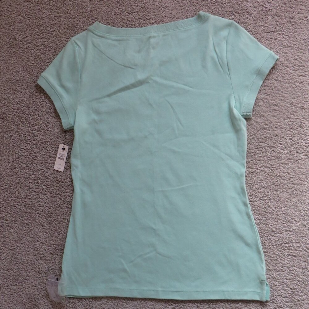 NWT Talbots women stretch weekend tee shirt size MP green - Picture 4 of 7